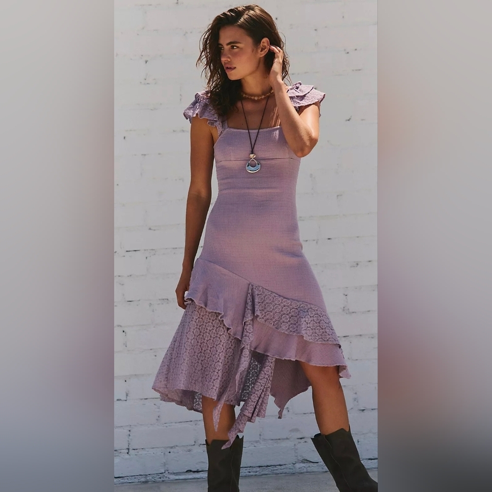 Free People Alanis Ruffled Midi Dress